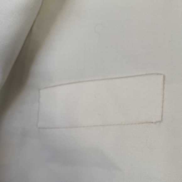 Equipment Femme White & Navy Wool-Blend Blazer Jacket | Size 2 - Picture 10 of 15